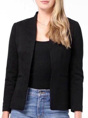 J. Crew 365 Black Size 6 Open Front Stretch Twill Jacket